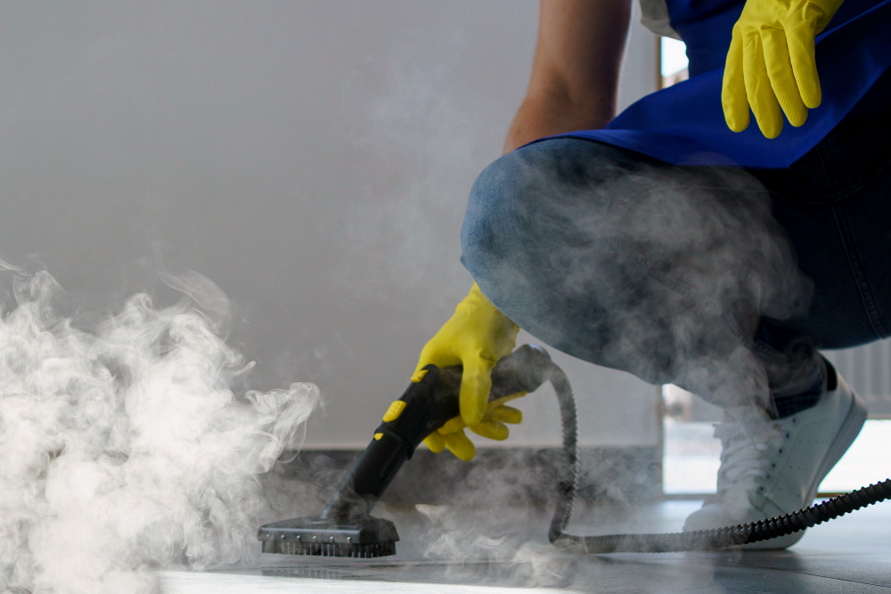 Nettoyage vapeur fin chantier